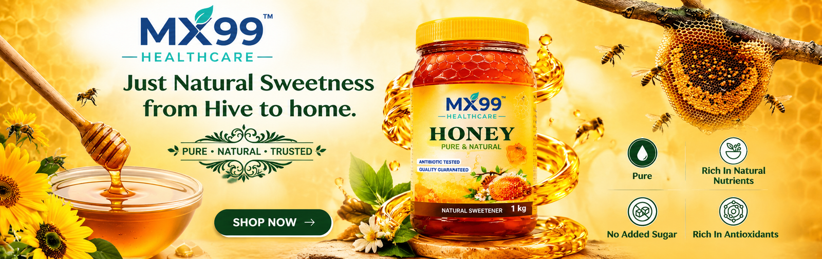 MX99 Healthcare Natural Honey