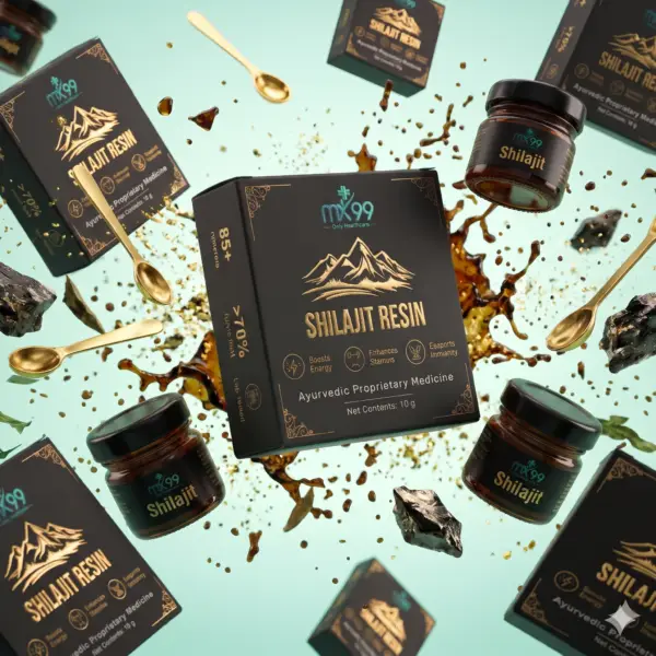 MX99 Shilajit Resin 10g Ayurvedic Herbal Supplement Premium Black and Gold Packaging MX99 Shilajit Resin 10g | Ayurvedic Wellness Product