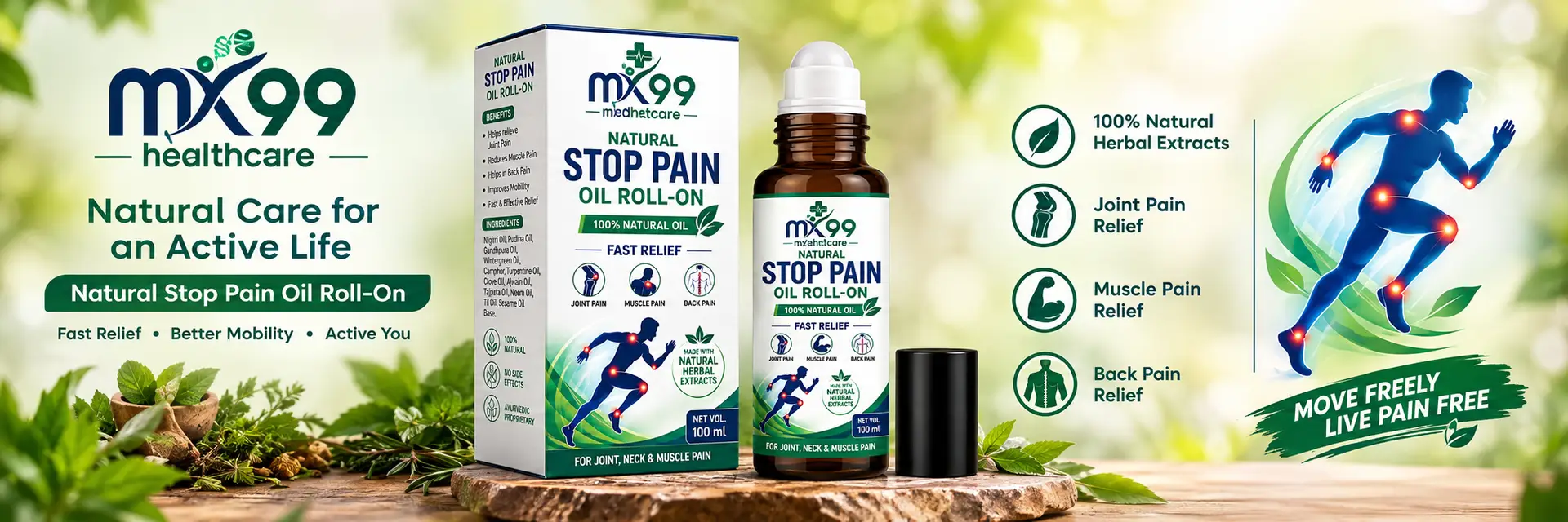 MX99 Healthcare Herbal Pain Relief Roll-On